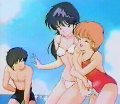 Kyousuke y les seues dos querides noies... que bé!!